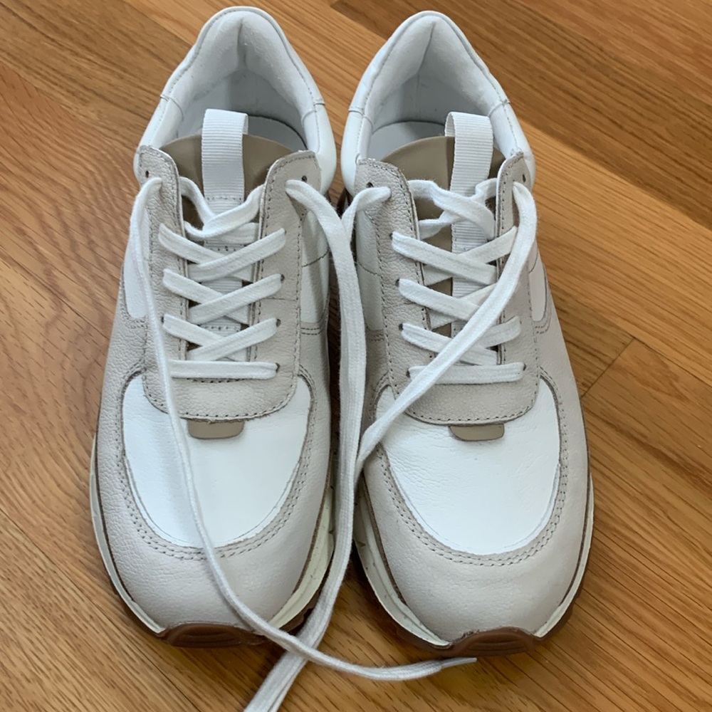Madewell cream/taupe leather sneakers size 6.5